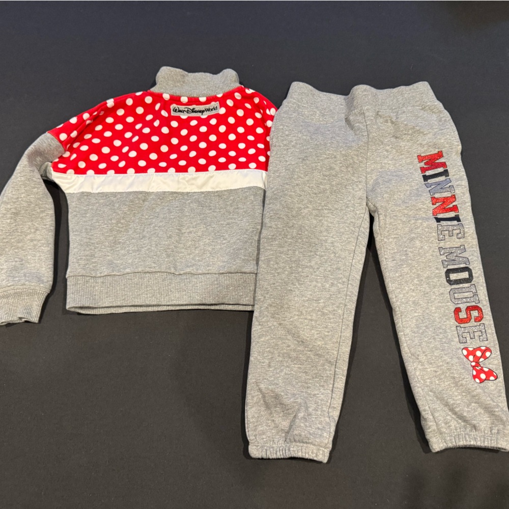 Disney Minnie Mouse Red and Gray Kids Jogger Set